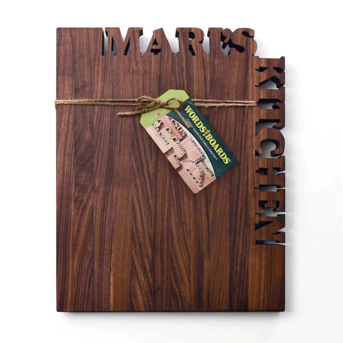 Personalized Cutting Board - Rectangle Top and Side - Walnut - Words with Boards LLC