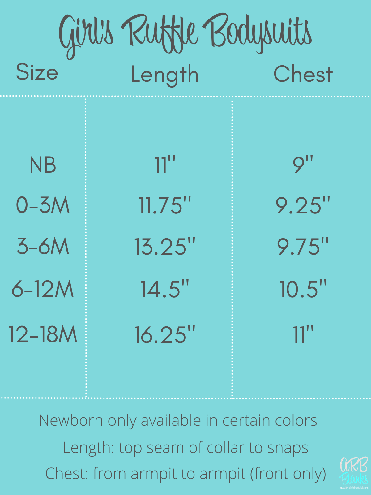 Girl’s Long Sleeve Ruffle Baby Bodysuit - ARB Blanks