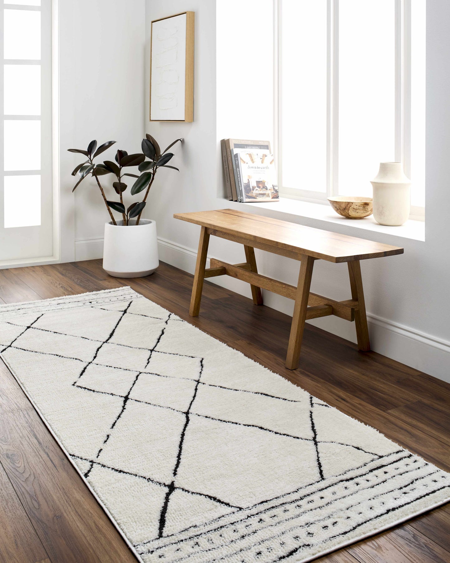 Keone Black & White Area Rug - Boutique Rugs