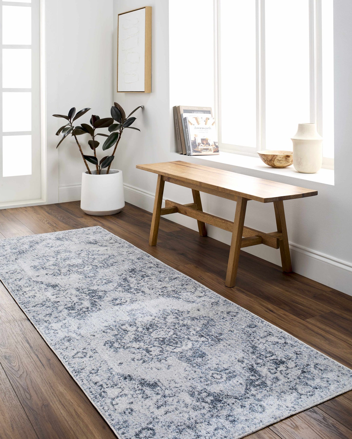 Ankti Aqua Washable Area Rug - Boutique Rugs
