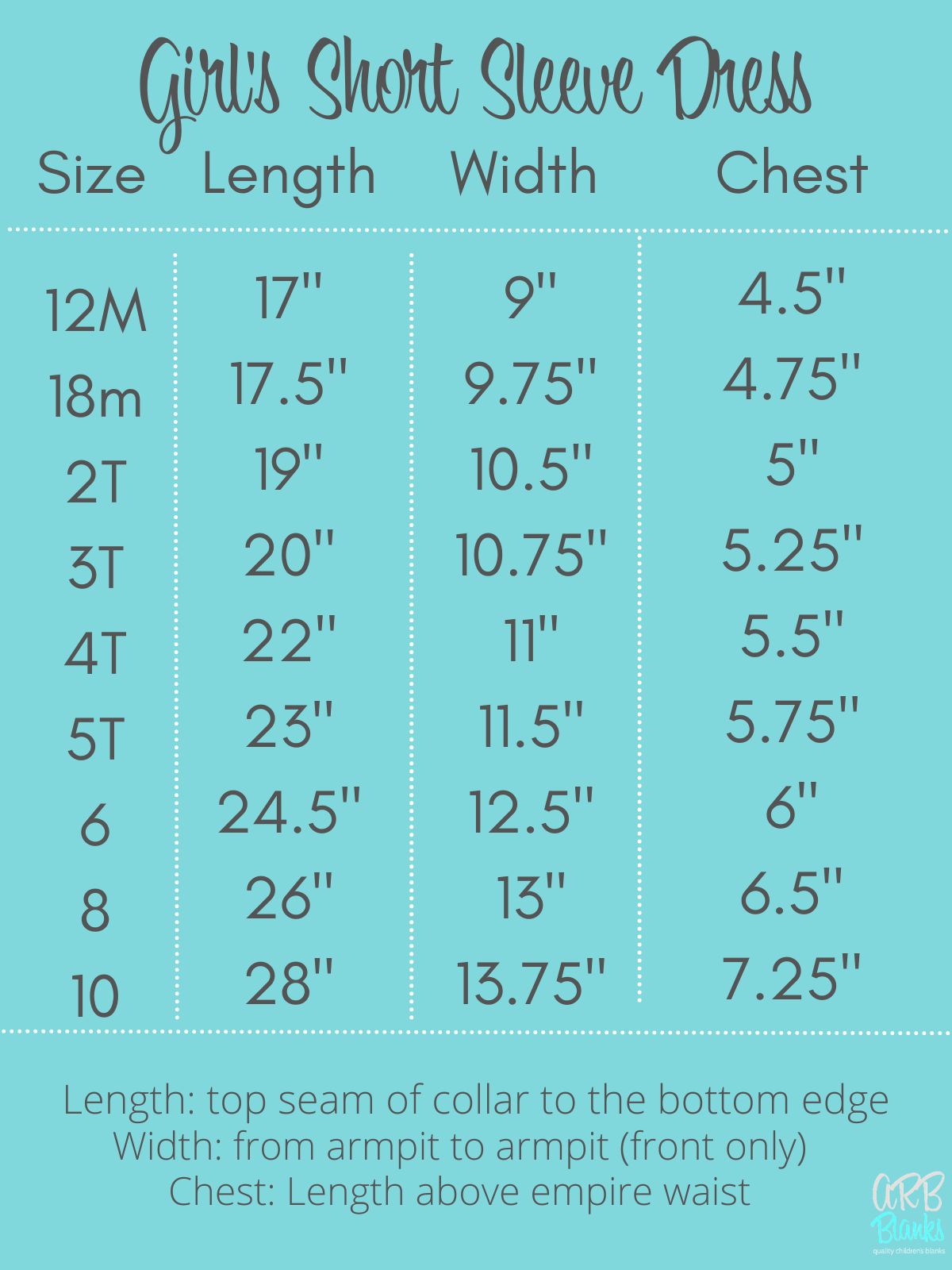 Girl’s Short Sleeve Ruffle Empire Waist Dress - ARB Blanks