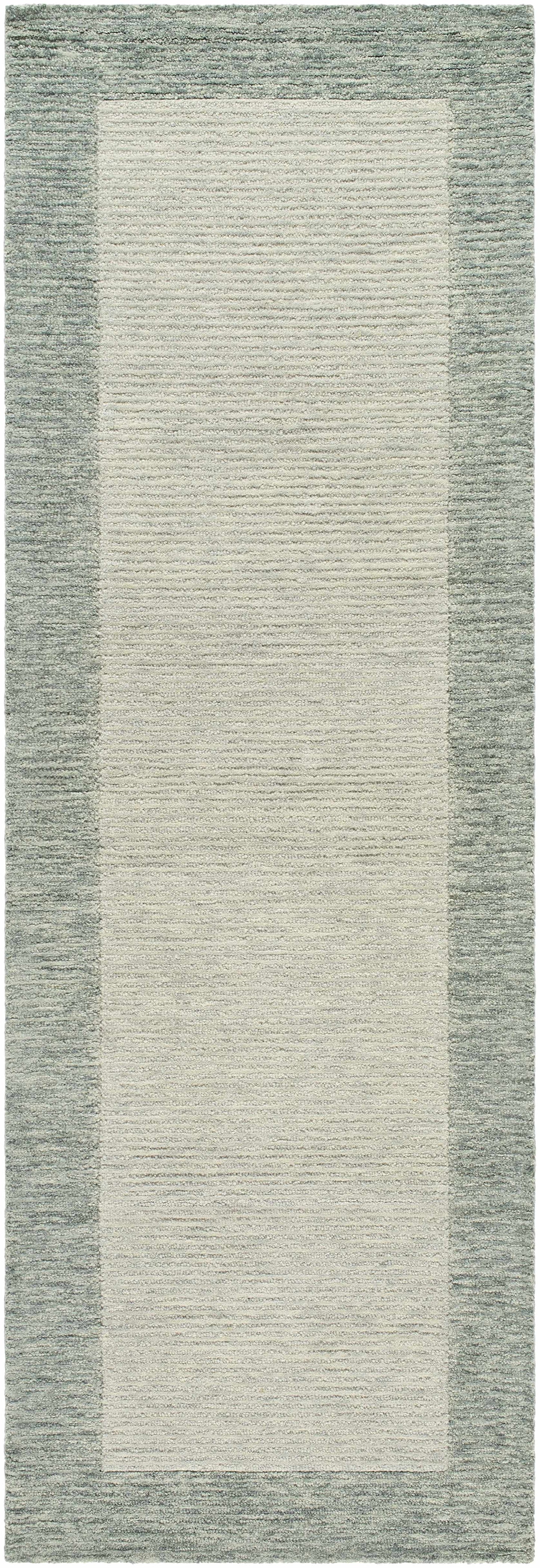Gray Border Wool Area Rug - Boutique Rugs