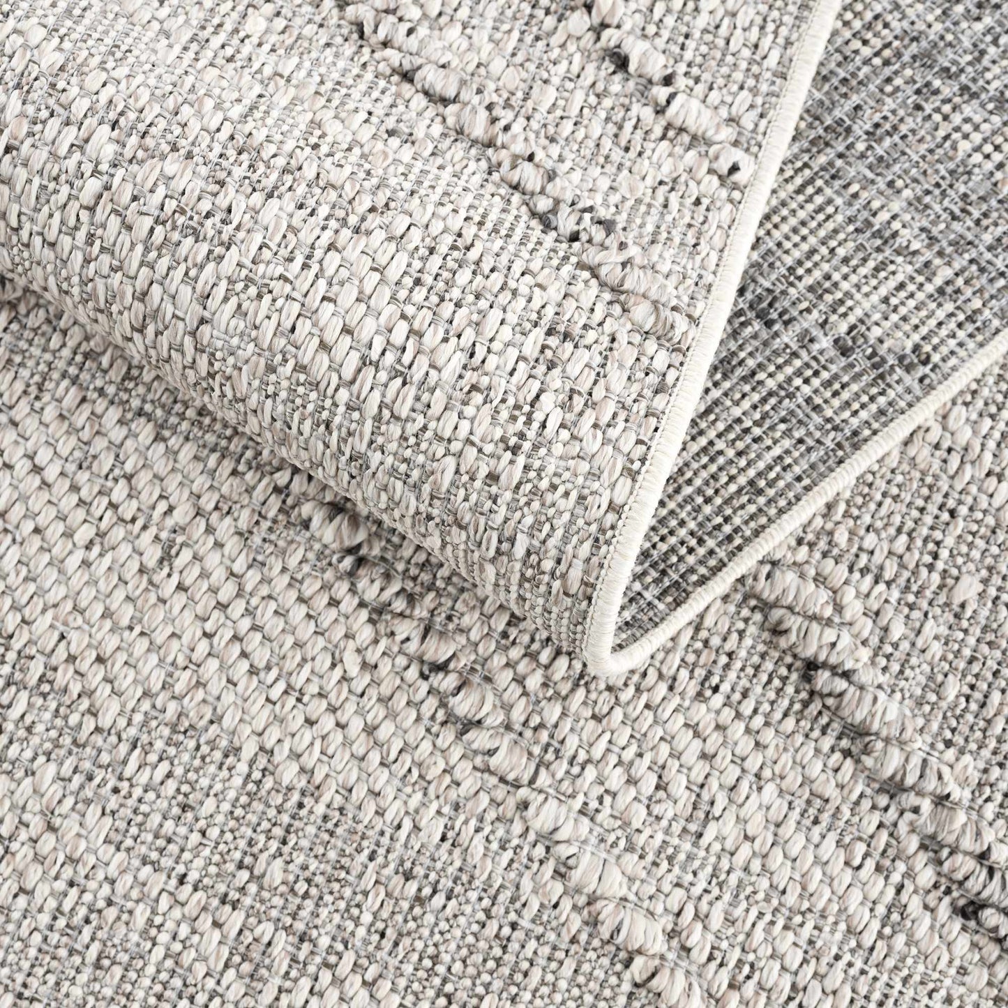 Baqer Bone & Taupe Textured Performance Rug - Clearance - Boutique Rugs