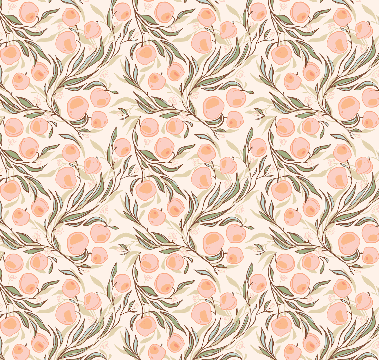 Paige Wallpaper by Erin Silliman Designs - Sample 1 foot by 1 foot / Peach - Loomwell Home Goods