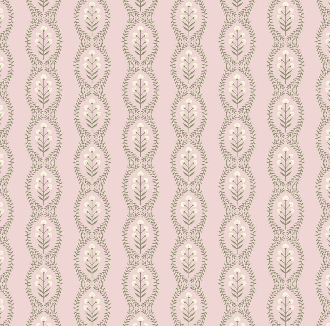 Nattie Wallpaper by Kourtni Gunn - Sample 1 foot by 1 foot / Pink - Loomwell Home Goods