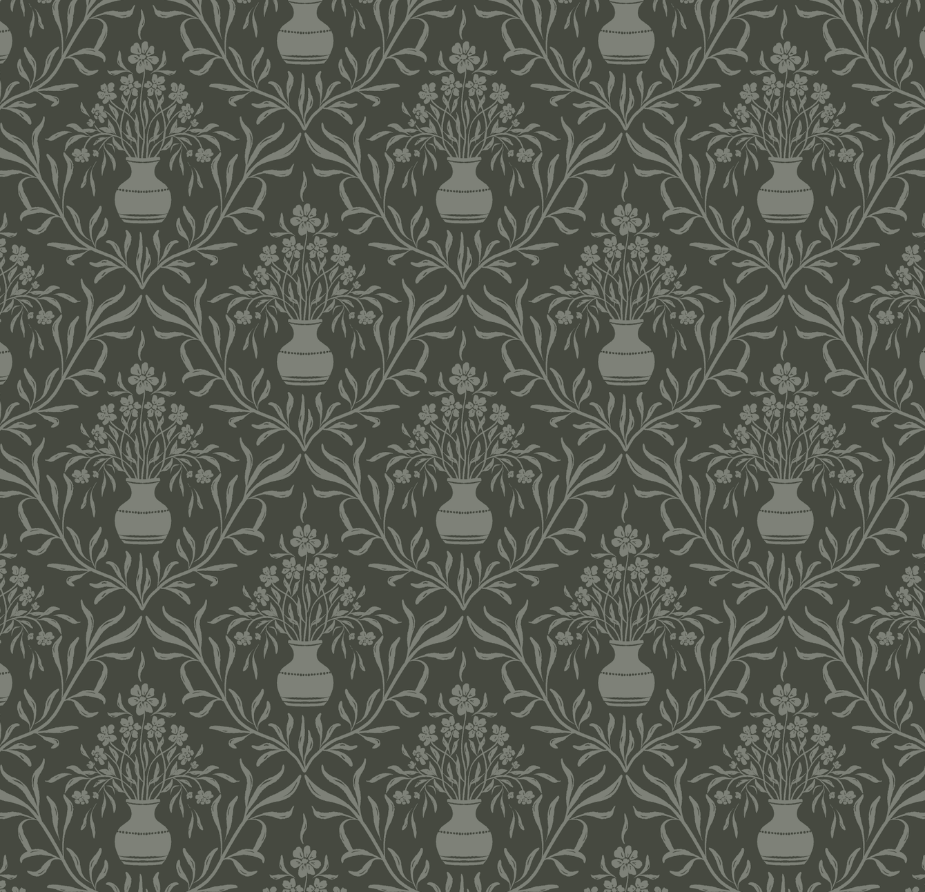 Adela Wallpaper by Lisee Ree - Sample 1 foot by 1 foot / Olive - Loomwell Home Goods