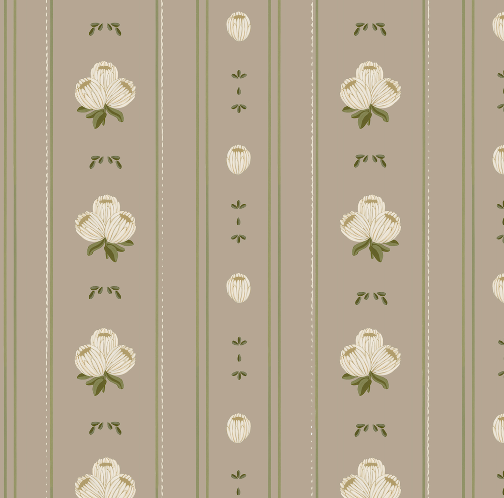Darby Wallpaper by Mackenzie Nelson - Sample 1 foot by 1 foot / Beige - Loomwell Home Goods