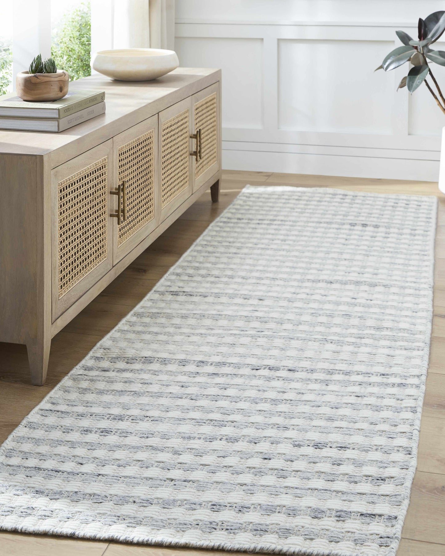 Gray Stripe Wool Area Rug - Boutique Rugs