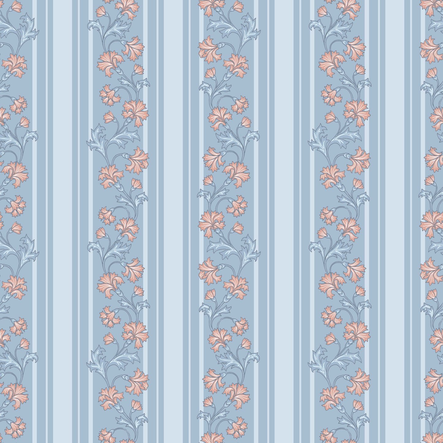 Tillie Wallpaper by Anna Black Creative - Sample 1 foot by 1 foot / Mid Blue and Pink - Loomwell Home Goods