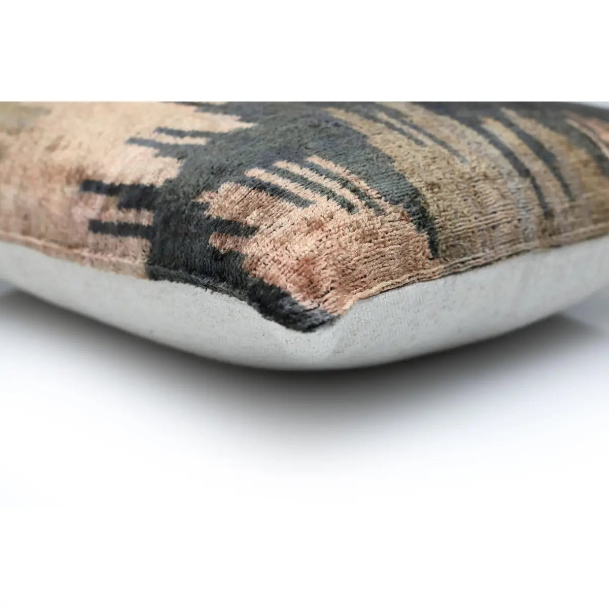 Abstract Landscape Painterly Silk Velvet Pillow - Dusty Rose & Charcoal 20x20 - Canvello