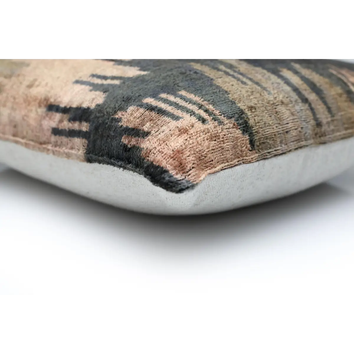 Abstract Landscape Painterly Silk Velvet Pillow - Dusty Rose & Charcoal 20x20 - Canvello