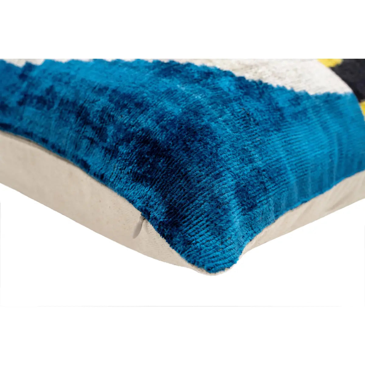 Abstract Multicolor Silk Velvet Pillow – 20x20 Handmade Modern Art Cushion - Canvello