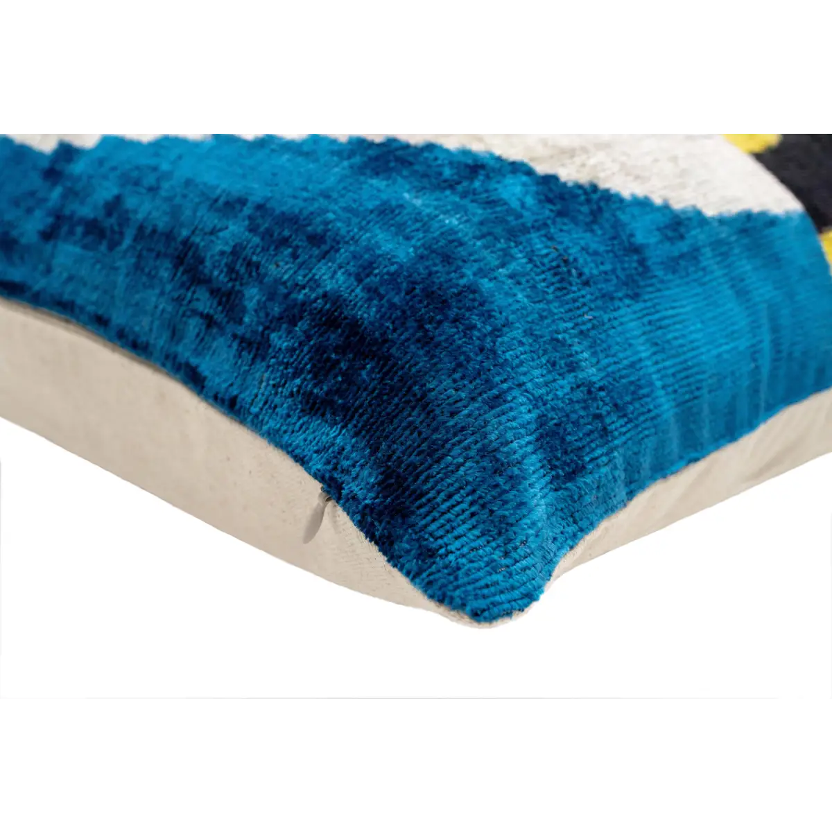 Abstract Multicolor Silk Velvet Pillow – 20x20 Handmade Modern Art Cushion - Canvello