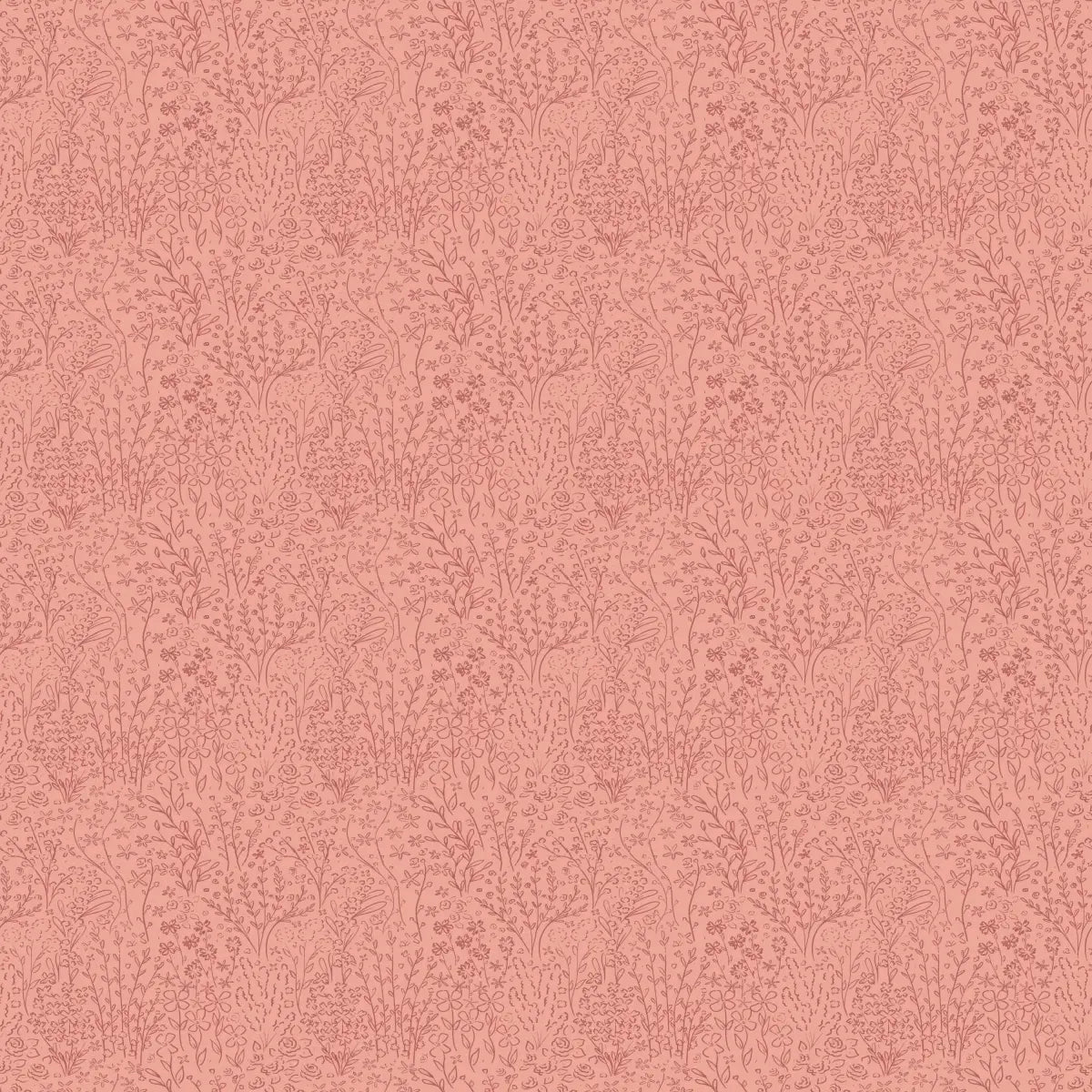 Adley Wallpaper - Tiny Meadow Flowers - by Megan Cabaj - Sample 1 foot by 1 foot / Pink - Loomwell Home Goods