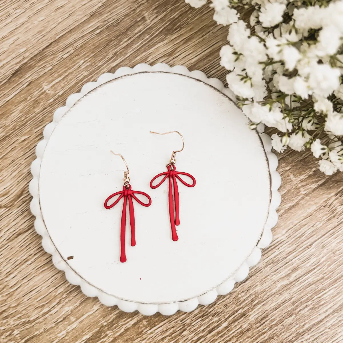 Red Bow Earrings - Rooted Home Goods