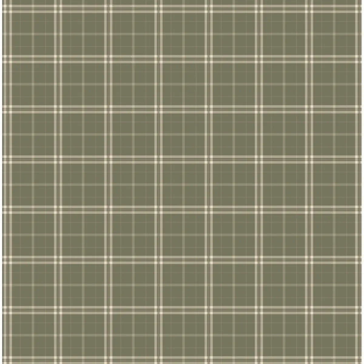 Alcott Wallpaper - Traditional Plaid - by Grateful Artsy Soul - Sample 1 foot by 1 foot / Dark Green - Loomwell Home