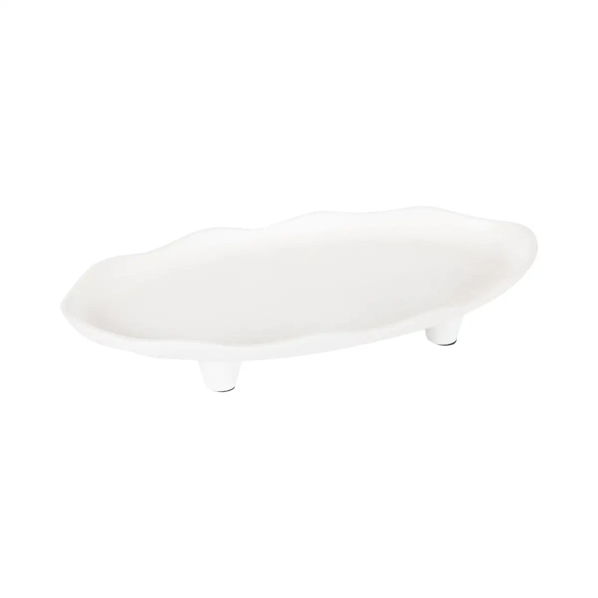Alessia Oval Tray - Decorative Metal - White - kateandlaurel