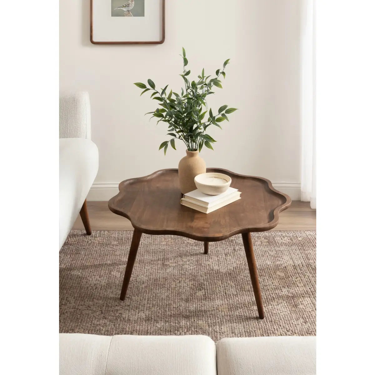 Alezar Scallop Wood Coffee Table - kateandlaurel