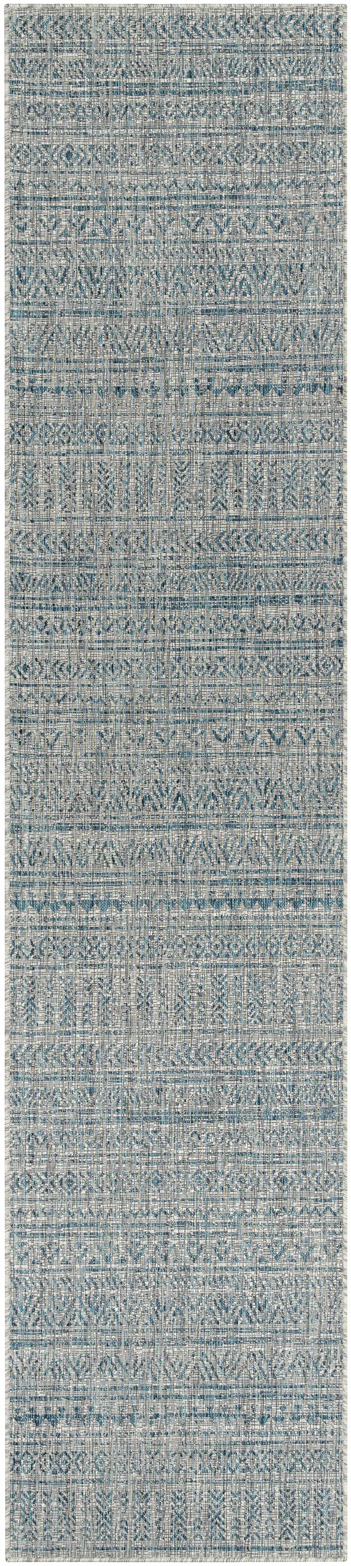 Novato Aqua All Over Pattern Performance Rug - Boutique Rugs