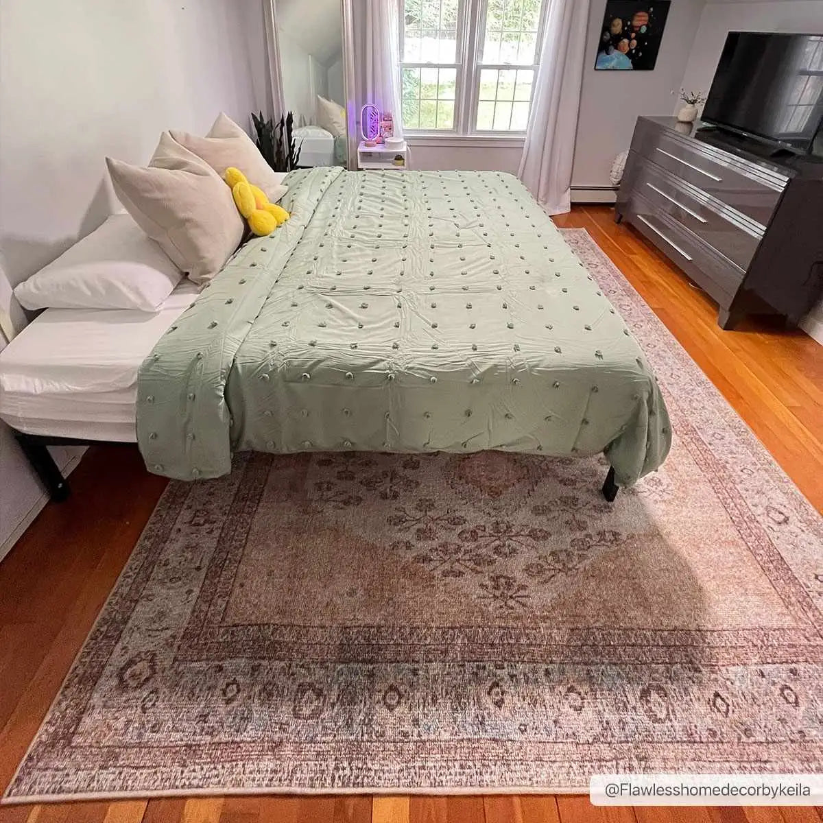 Analu Peach Washable Area Rug - Boutique Rugs