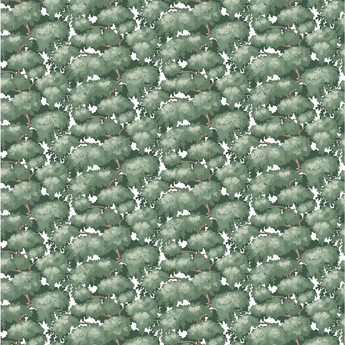 Anders Wallpaper - Trees - by Bear Bell - Sample 1 foot by 1 foot / Green - Loomwell Home Goods