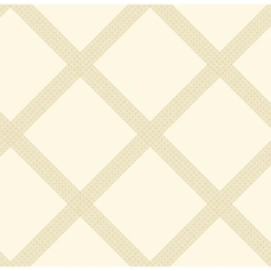 Annie Diamond Plaid Wallpaper by Ali Anni - Sample 1 foot by 1 foot / Yellow - Loomwell Home Goods