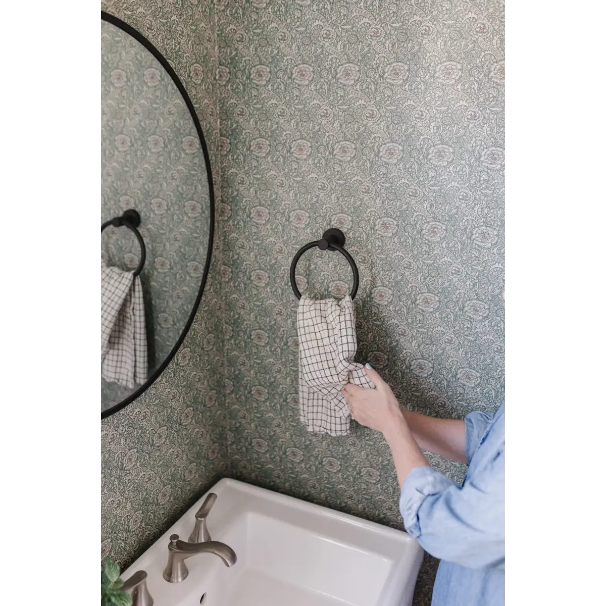 Annika Floral Wallpaper - Detailed Traditional Floral - by Bear Bell - Loomwell Home Goods