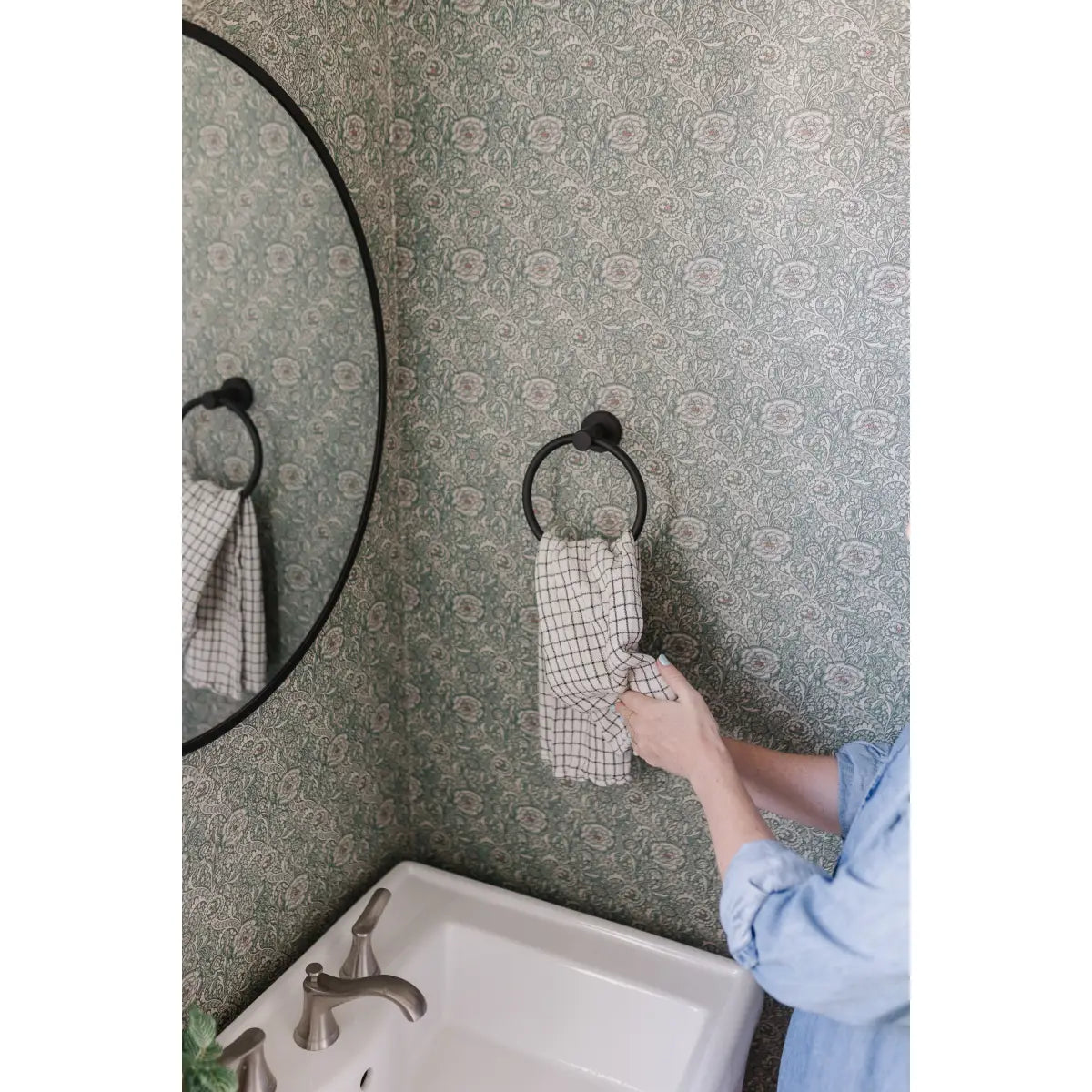 Annika Floral Wallpaper - Detailed Traditional Floral - by Bear Bell - Loomwell Home Goods