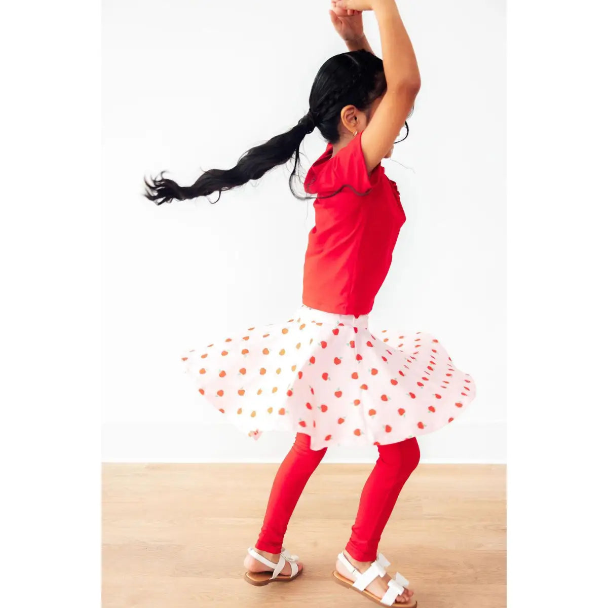 An Apple a Day Twirl Skirt with Leggings - Mila & Rose ®