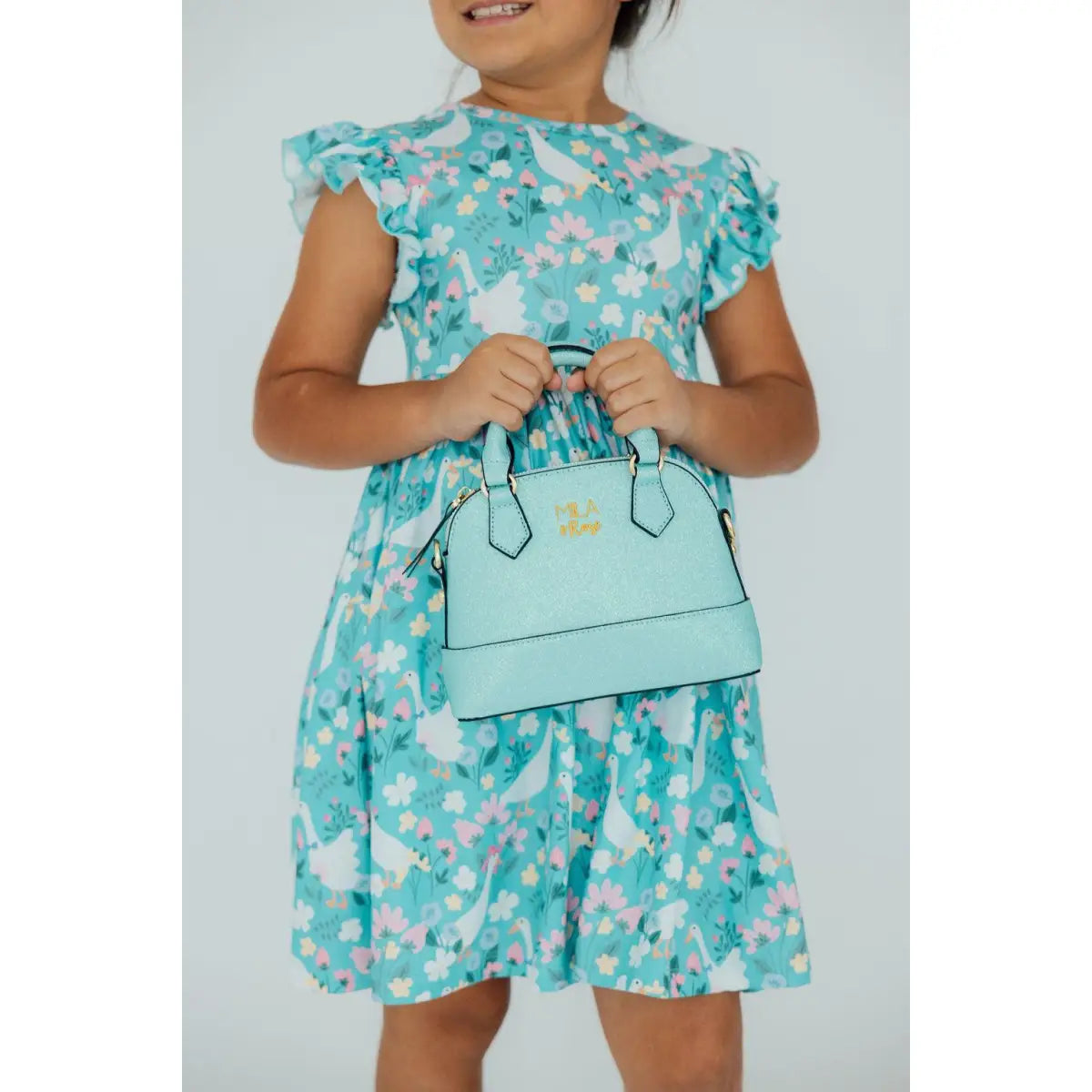 Girl’s Crossbody Purse - Aqua Glitter - Mila & Rose ®