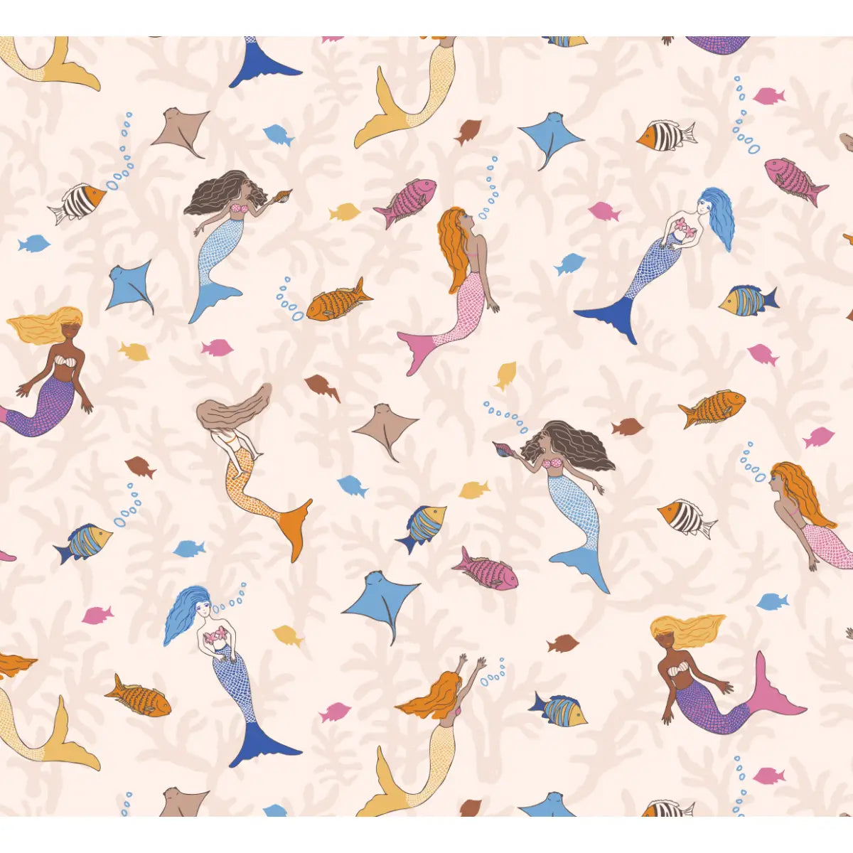 Aqua Wallpaper - Mermaids for Kids - by Jun Shu Create - Loomwell Home Goods