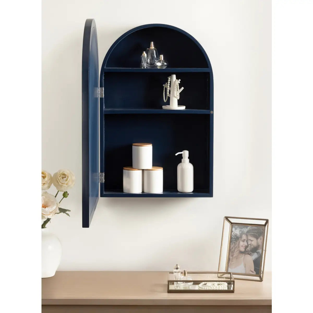 Arcott Arch Mirror Vanity Cabinet - kateandlaurel