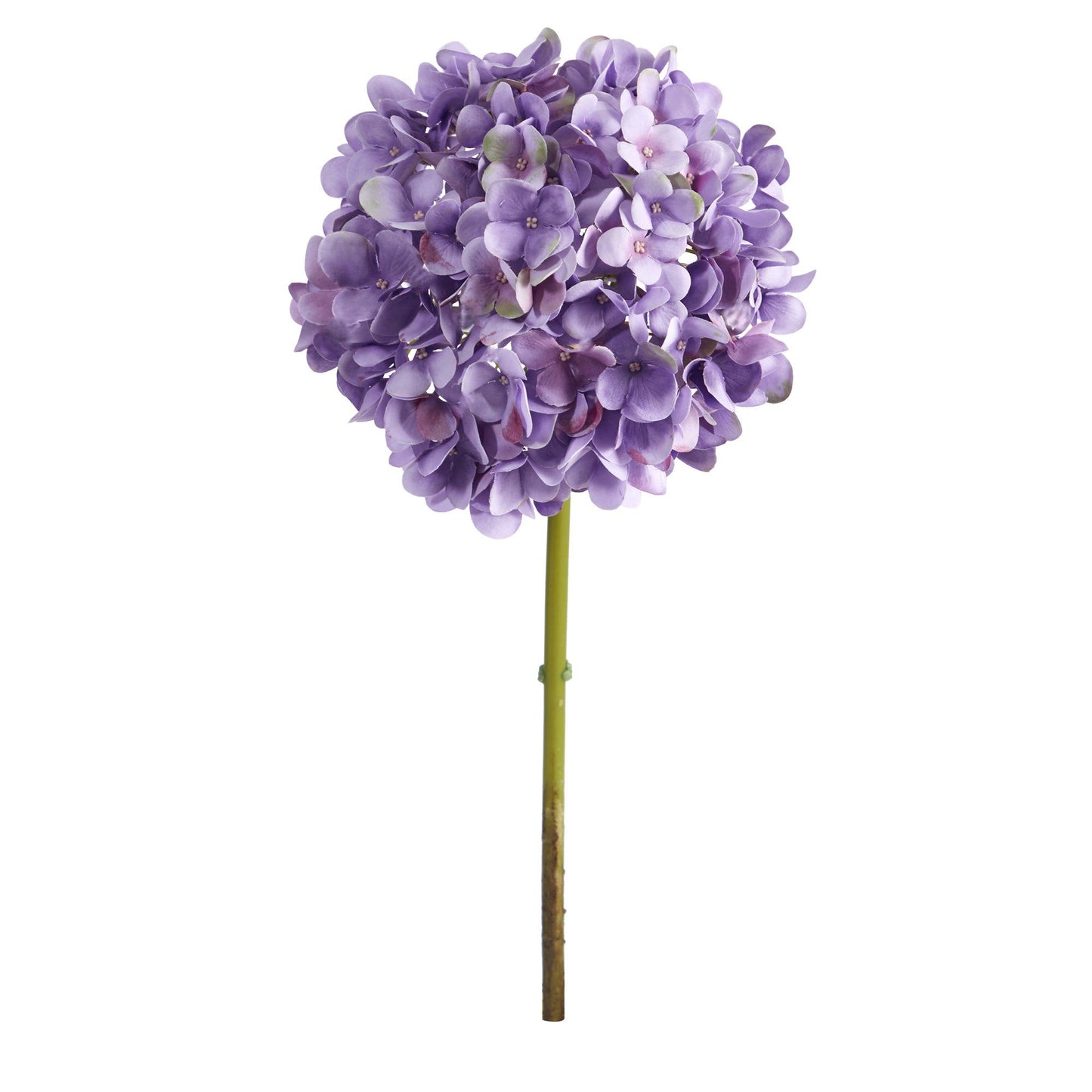 19” Artificial Hydrangea Flower (Set of 3 Silk Flower Stems) - Purple Lavender - Nearly Natural