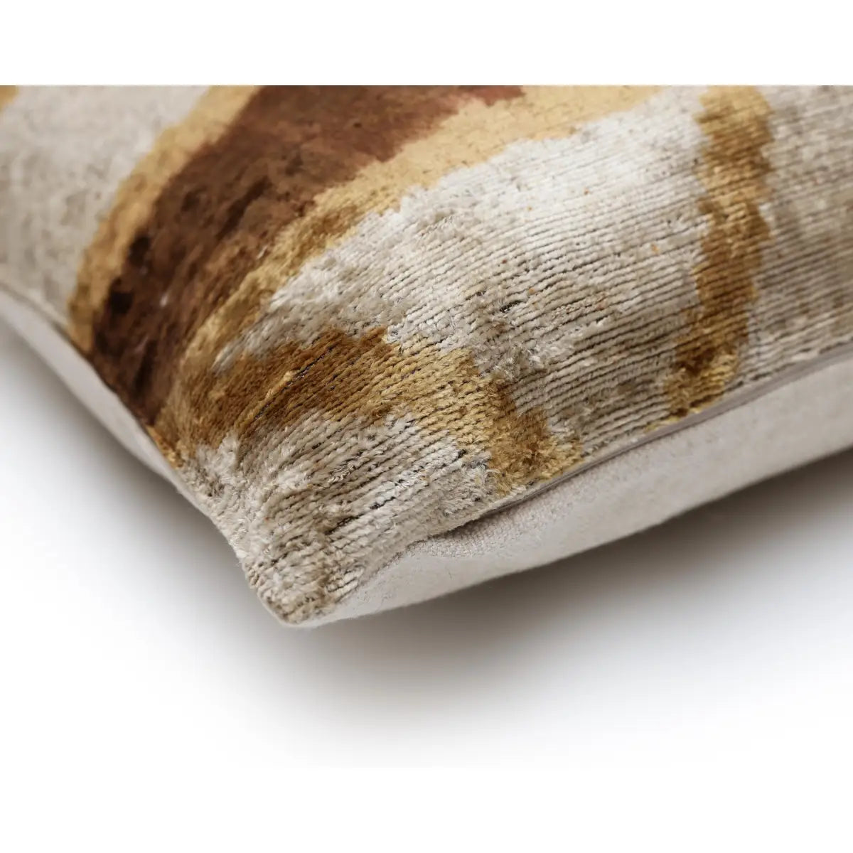 Artisan Geometric Silk Velvet Pillow - Bronze & Gold 20x20 - Canvello