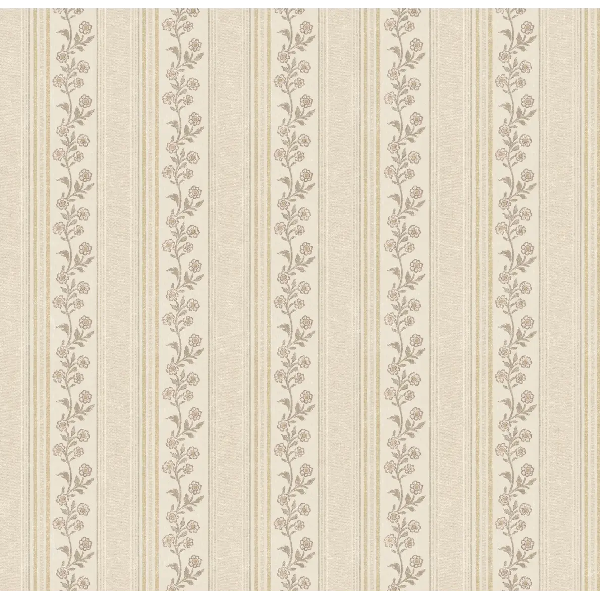 Auggie Wallpaper - Floral Stripe - by Bloomery Decor - Sample 1 foot by 1 foot / Sand - Loomwell Home Goods