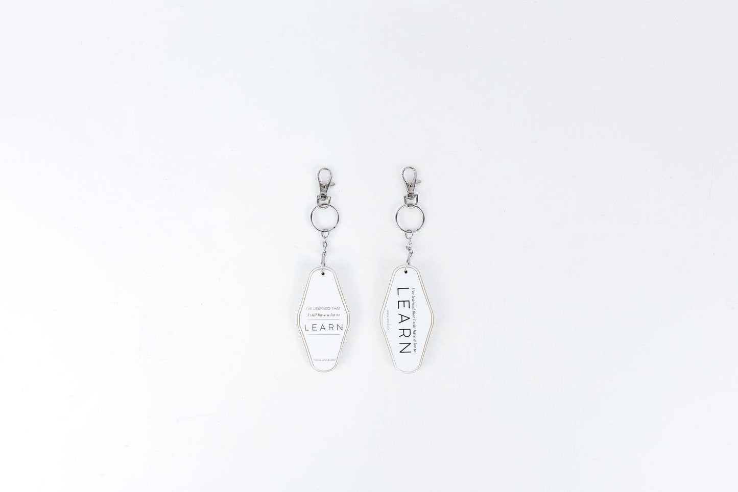 ’A Lot to Learn’ Quote Wood Keychain