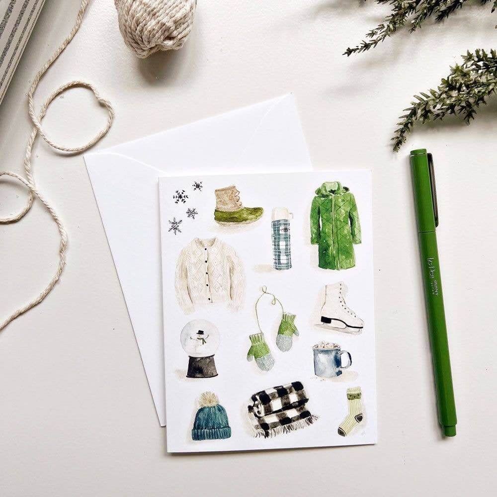 Watercolor Notecards Cold Outside set of 8 - emily lex studio