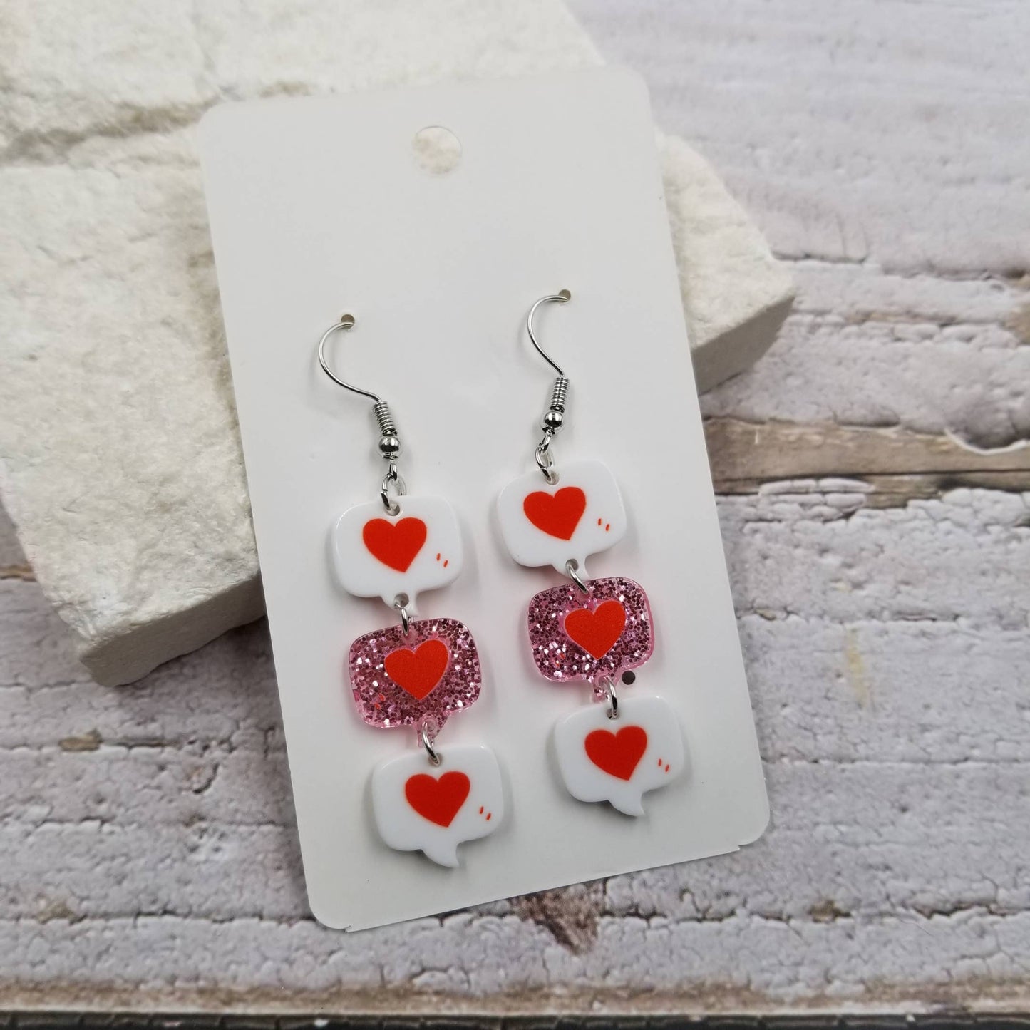 SMS Conveying Love Earrings - Valentine’s Day