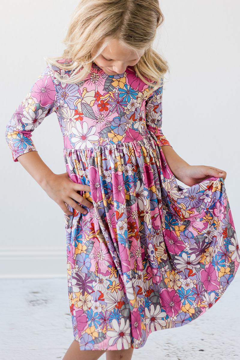 What’s Up Buttercup Mauve Floral Twirl Dress - Mila & Rose ®