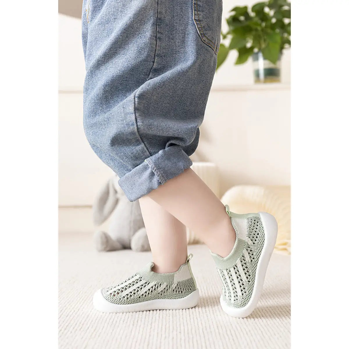 Baby First Walkers - Green Mix - Grookz Shoes