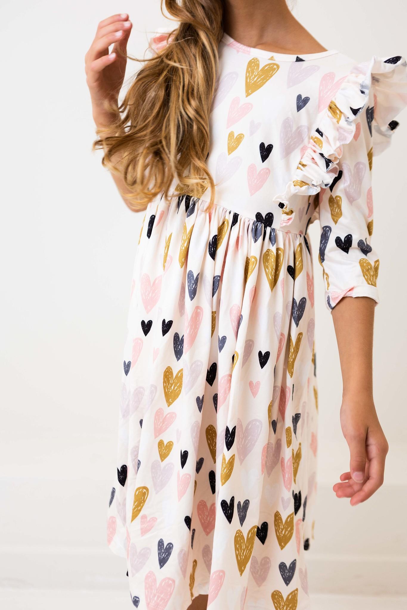 I Heart You Ruffle Twirl Dress - Mila & Rose ®