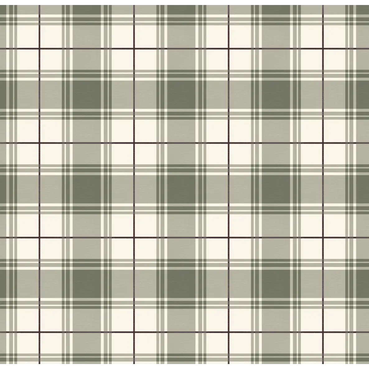 Baker Wallpaper - Simple Plaid - by Hailey Kiefer Designs - Sample 1 foot by 1 foot / Green and Maroon - Loomwell Home