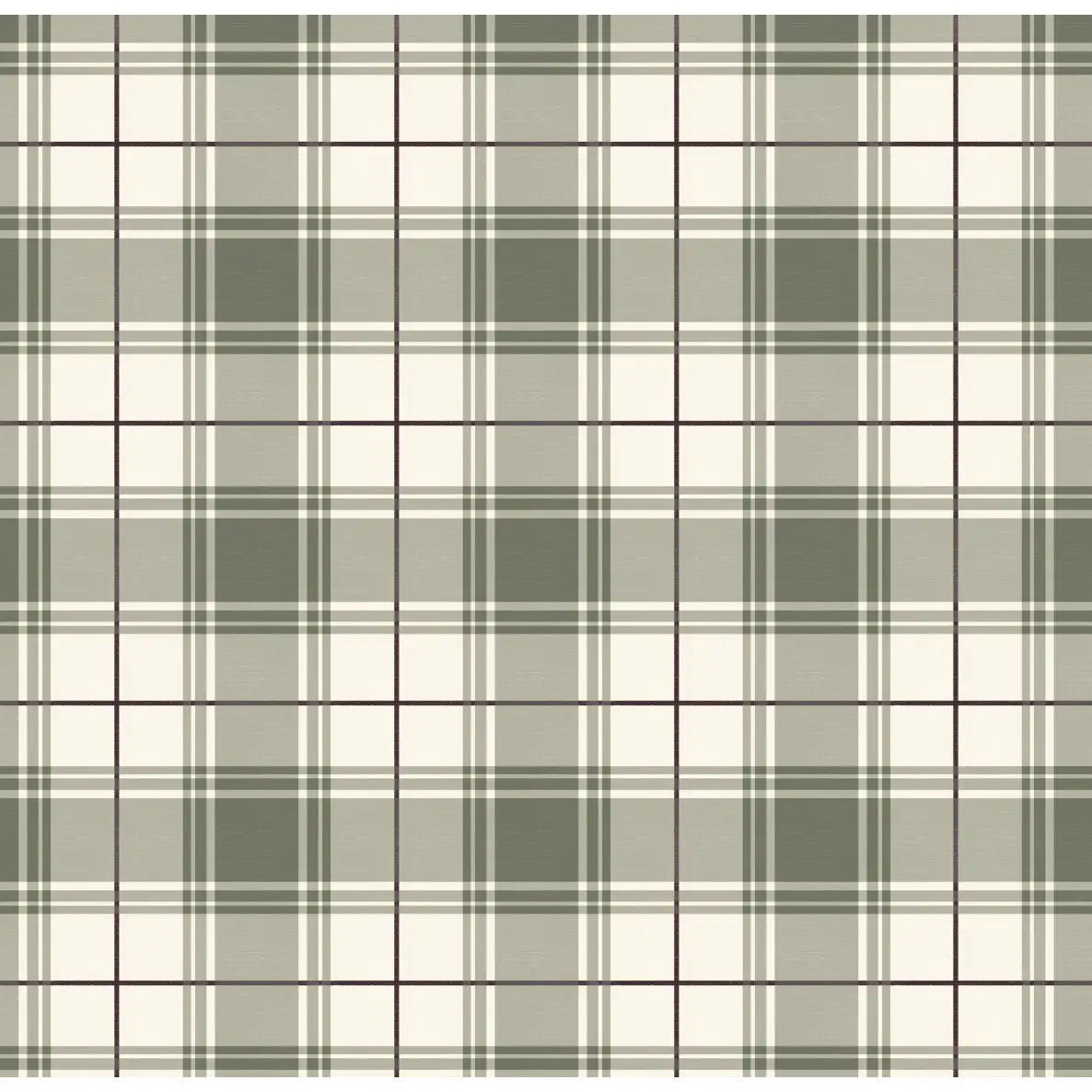 Baker Wallpaper - Simple Plaid - by Hailey Kiefer Designs - Sample 1 foot by 1 foot / Green and Maroon - Loomwell Home