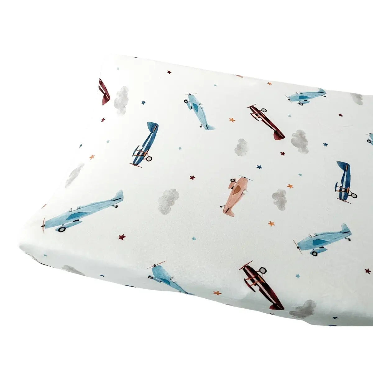 Bamboo Changing Pad Cover - Vintage Airplane - Harp Angel Boutique
