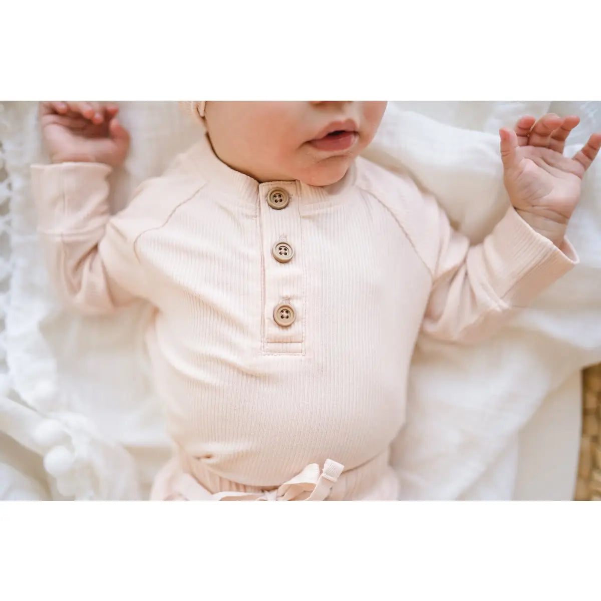 Bamboo Long Sleeve Shirt - Blush Ribbed - Harp Angel Boutique