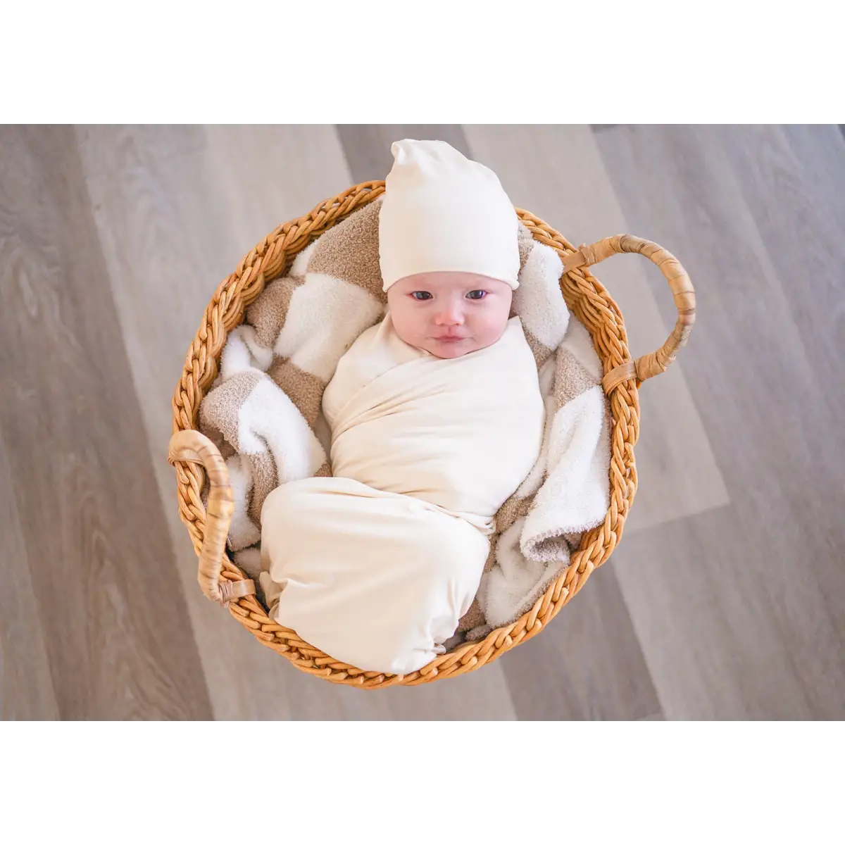 Bamboo Stretch Swaddle - Cream - Harp Angel Boutique
