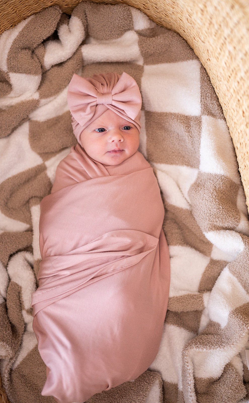 Bamboo Stretch Swaddle - Dusty Pink - Harp Angel Boutique