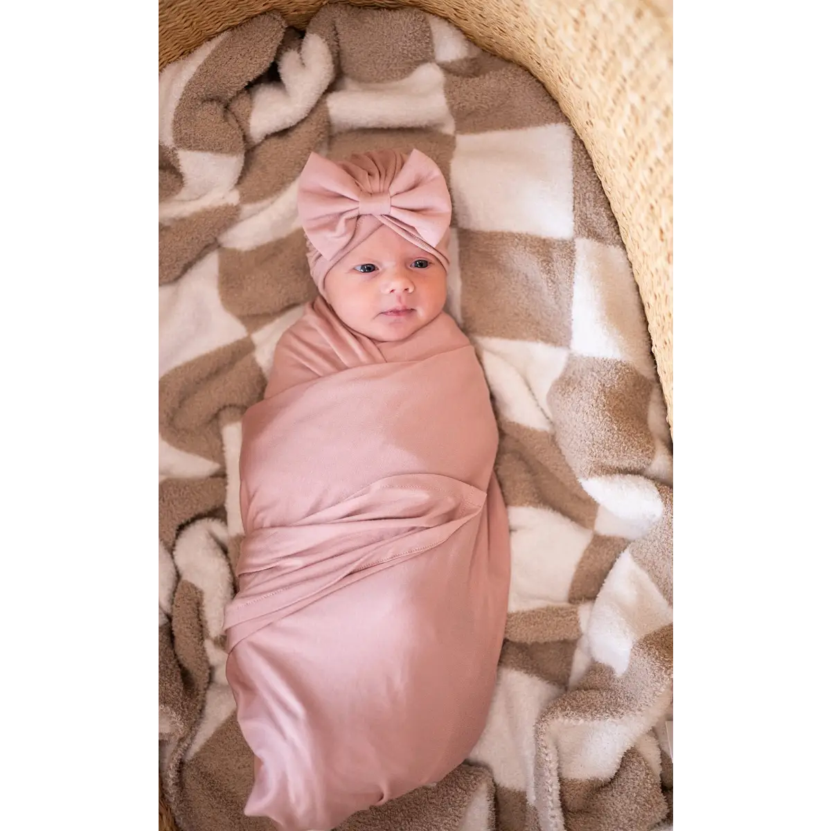 Bamboo Stretch Swaddle - Dusty Pink - Harp Angel Boutique