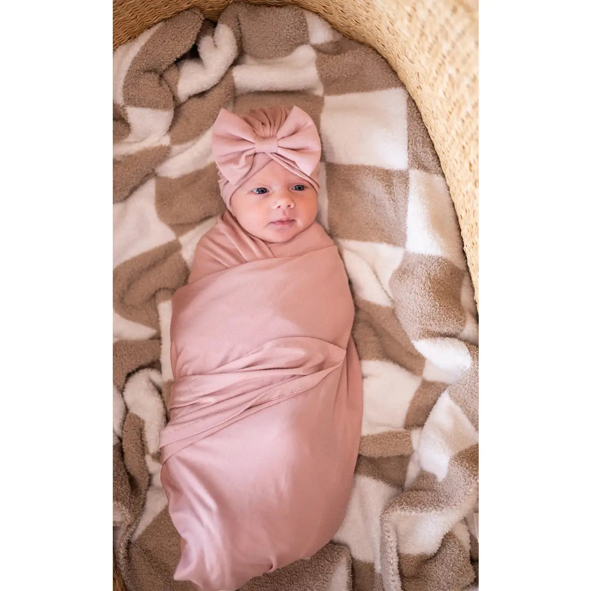 Bamboo Stretch Swaddle - Dusty Pink - Harp Angel Boutique
