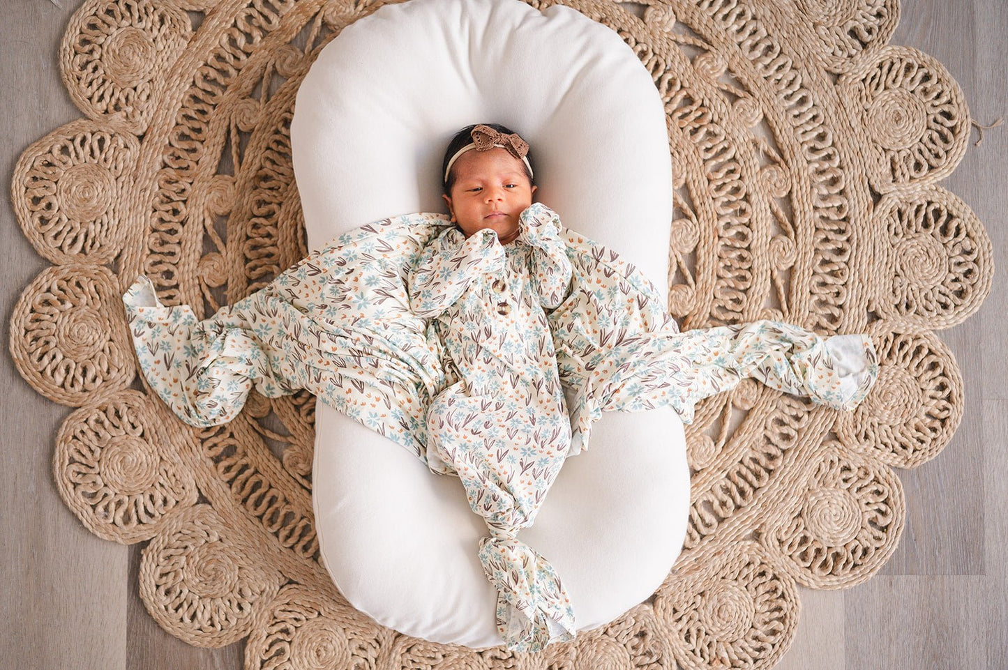 Bamboo Stretch Swaddle - La La Floral - Harp Angel Boutique